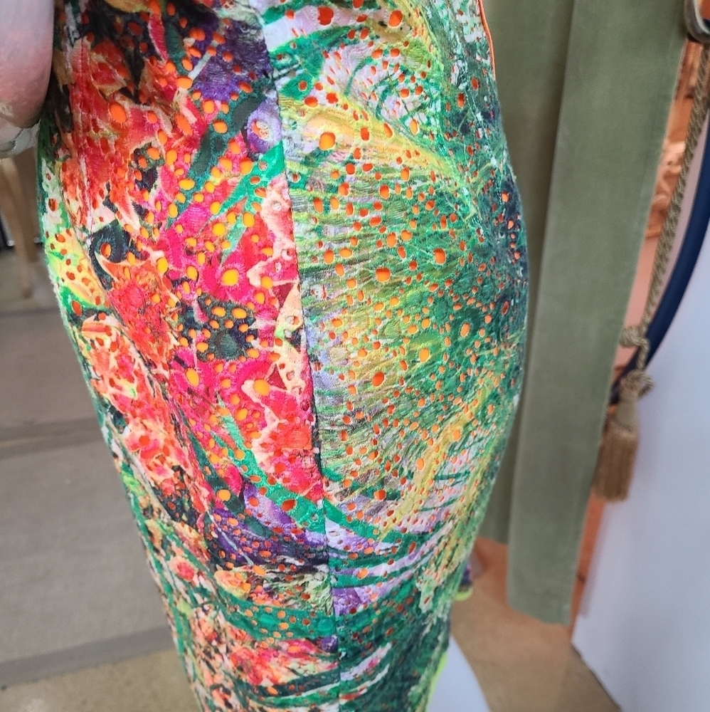 NWT Elie Tahari STUNNING Claudia Tropical Eyelet Leopard Print Sheath Dress - Picture 12 of 16
